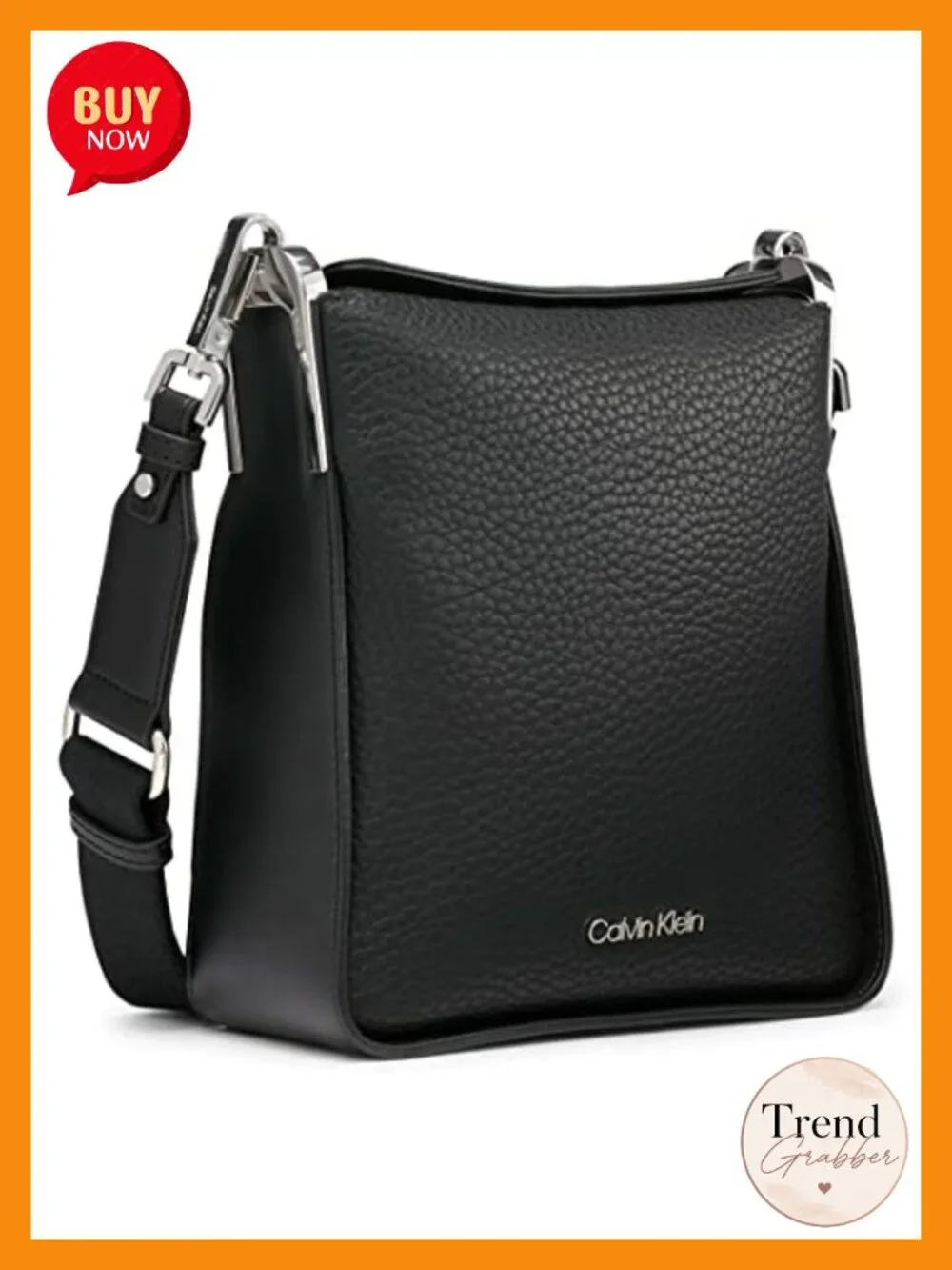 Vegan Leather Crossbody Bag with Slip & Zipper Pockets